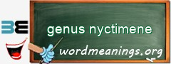 WordMeaning blackboard for genus nyctimene